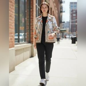 Tanjay Retro Striking Colourful Spring Jacket Lined NWOT Sz 12